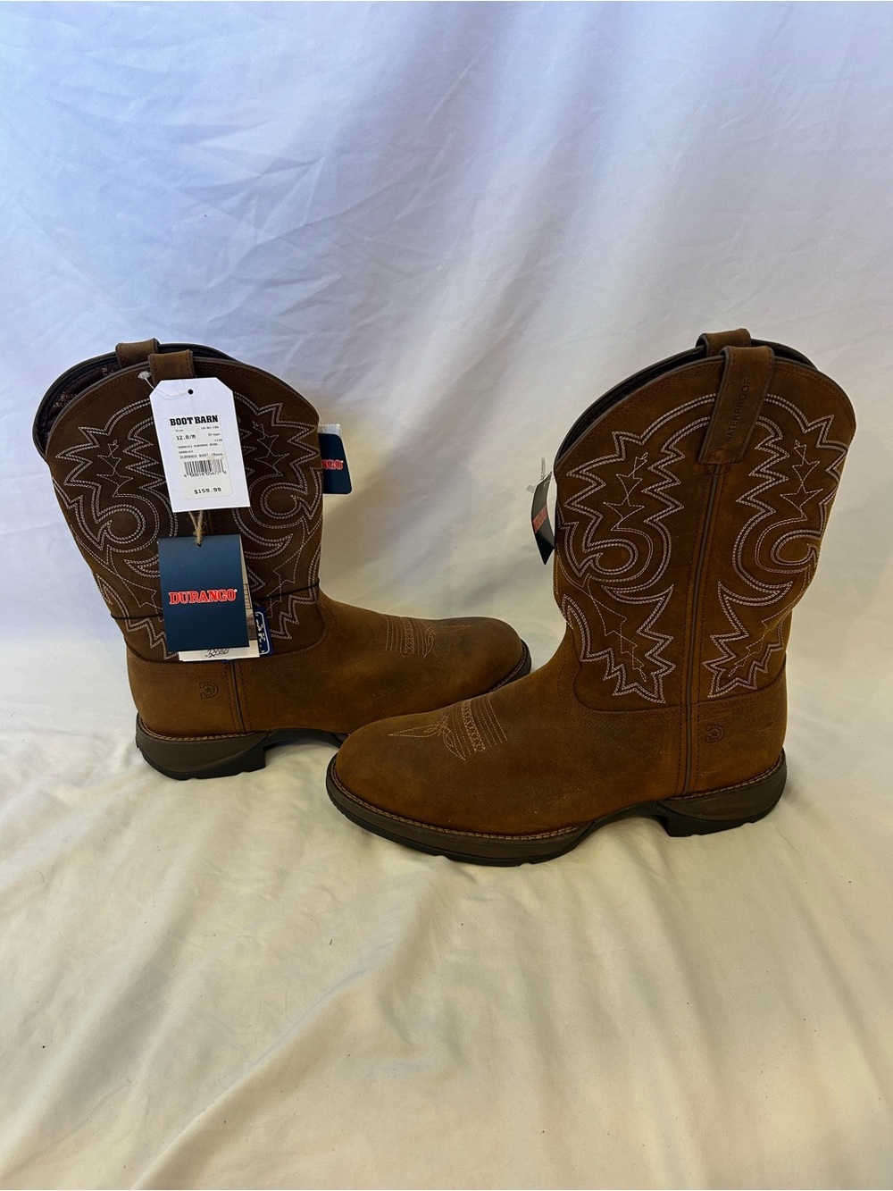 Durango Men’s Rebel Waterproof Round Toe Western Work Boots‎ 12 Brown